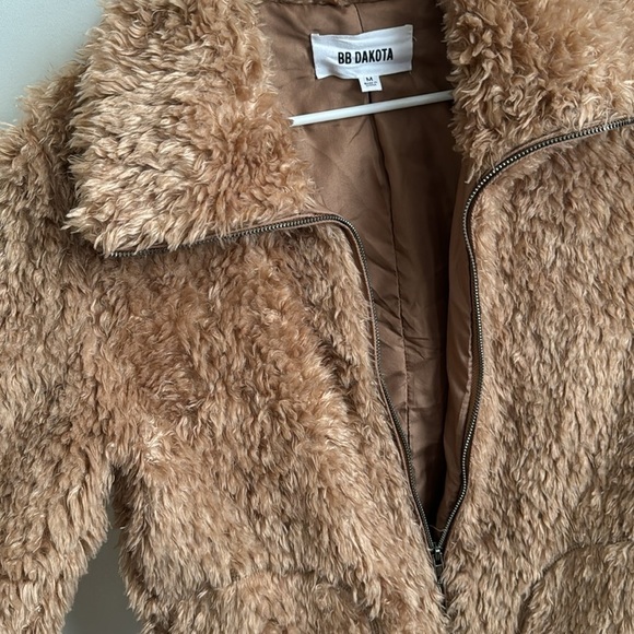 COPY - BB dakota brown zip up furry teddy jacket - Picture 3 of 4